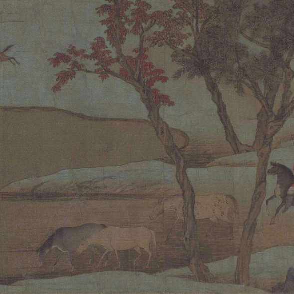 赵孟頫《秋郊饮马图》